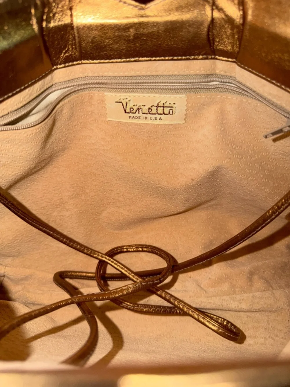 VENETTO By Ami Kahn VINTAGE 80s Snakeskin & Leather Gold/Silver/Bronze Two-Way - Picture 8 of 8